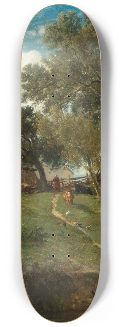 Emile Charles Lambinet - A Landscape 8.25 inch art skate deck