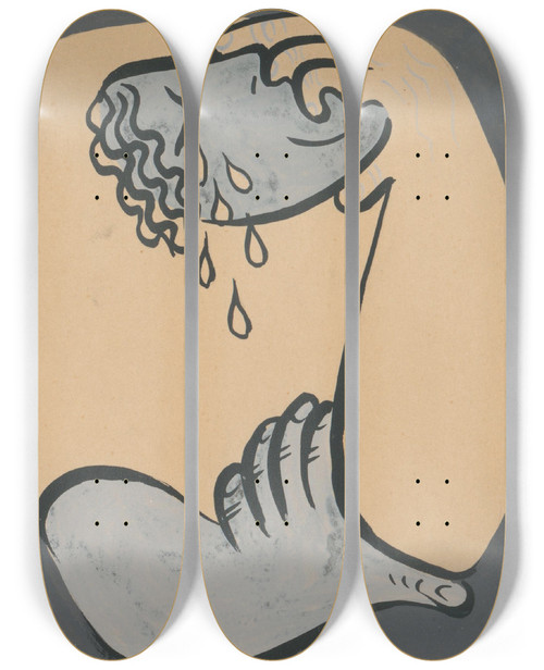 Triptych art skateboard deck of Mikul Galanda Zfalstvo by Mikulas Galanda (1895-1938)