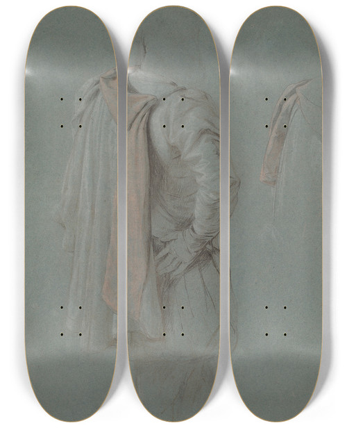 Triptych art skateboard deck of John Vanderlyn The Cape Of Pinzon by John Vanderlyn (1775-1852)