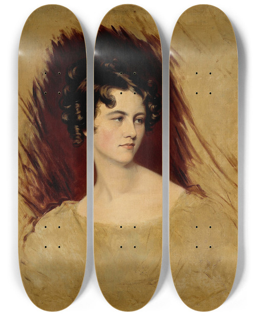 Triptych art skateboard deck of Sir Thomas Lawrence Presumed Portrait Of Princess Clementine Of Metternich by Sir Thomas Lawrence (1769-1830)