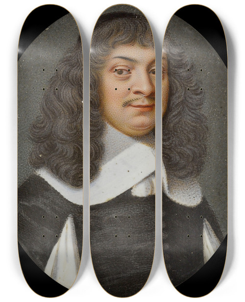 Triptych art skateboard deck of Thomas Prieur Portrait Du Prsident De Lamoignon by Thomas Prieur (1620-1682)