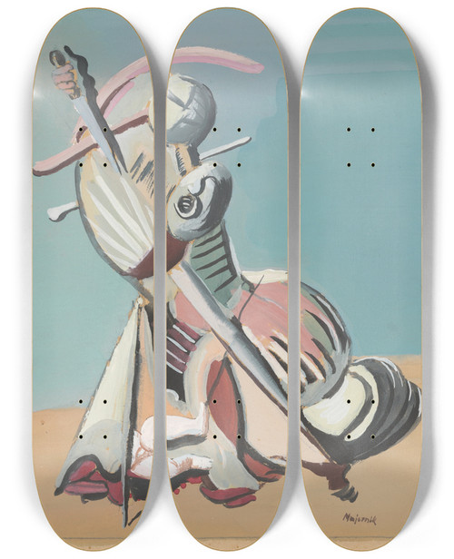Triptych art skateboard deck of Cyprin Majernk Massacre Of The Innocents by Cyprian Majernik (1909-1945)
