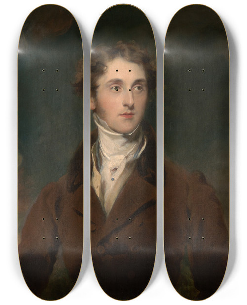 Triptych art skateboard deck of Sir Thomas Lawrence Portrait Of Frederick H Hemming by Sir Thomas Lawrence (1769-1830)