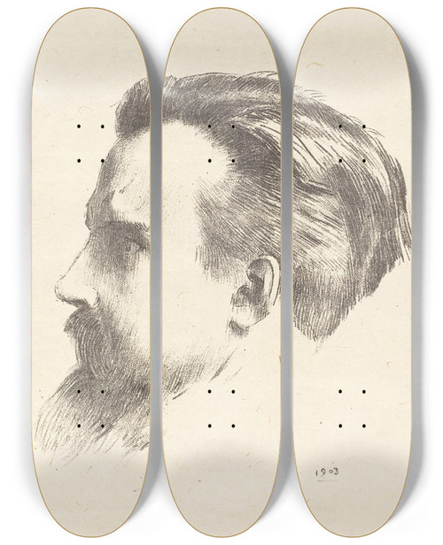 Triptych art skateboard deck of Odilon Redon Maurice Denis by Odilon Redon (1840-1916)