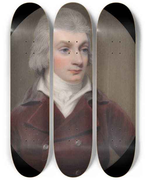 Triptych art skateboard deck of Henry Bone Sir Charles Blunt 4Th Baronet by Henry Bone (1755-1834)