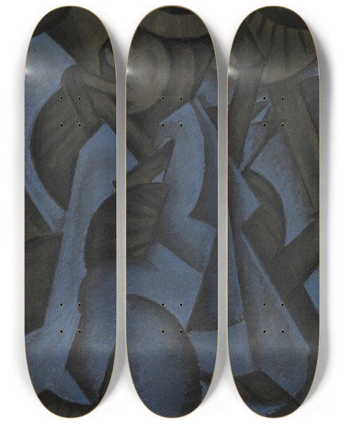 Triptych art skateboard deck of Arthur Dove Pagan Philosophy by Arthur Dove (1880-1946)