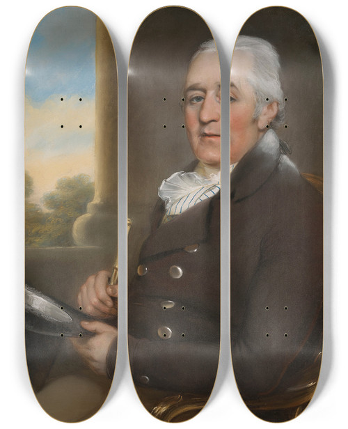 Triptych art skateboard deck of John Russell Portrait Of Samuel Buck17451806 Of Ulley Carnaby by John Russell (1745-1806)