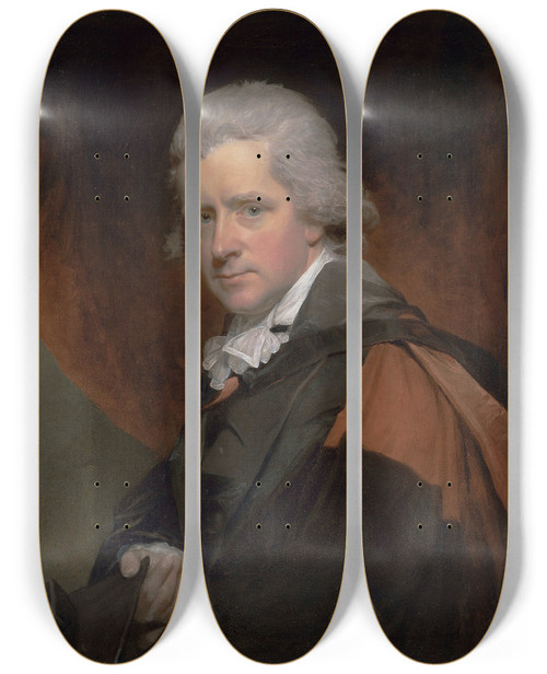 Triptych art skateboard deck of Sir William Beechey Reverend Dr Charles Symmons by Sir William Beechey (1753-1839)