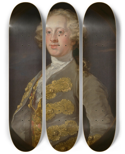 Triptych art skateboard deck of William Hogarth William Cavendish Marquess Of Hartington Later 4Th Duke Of Devonshire by William Hogarth (1697-1764)