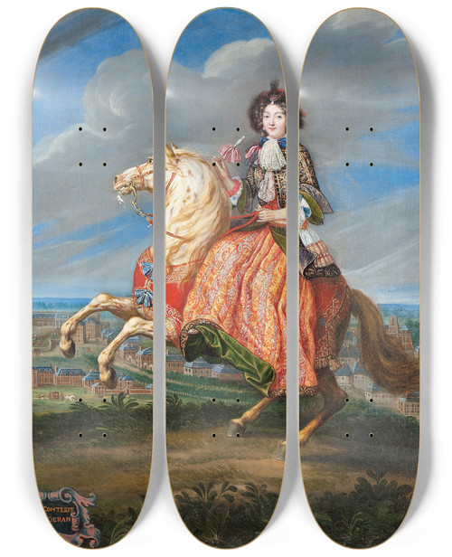 Triptych art skateboard deck of Joseph Parrocel Madame La Comtesse De Saint Gran by Joseph Parrocel (1646-1704)