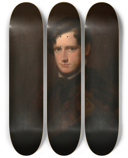 Triptych art skateboard deck of Thomas Phillips John Lothrop Motley by Thomas Phillips (1770-1845)