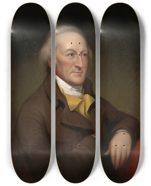 Triptych art skateboard deck of Charles Willson Peale George Clymer by Charles Willson Peale (1741-1827)