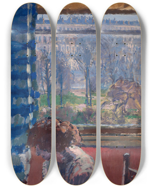 Triptych art skateboard deck of Spencer Gore The Window by Spencer Gore