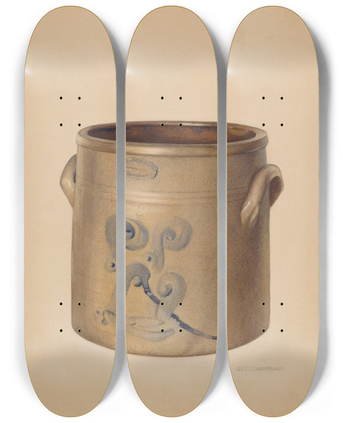 Triptych art skateboard deck of George Loughridge Crock_1 by George Loughridge (20-)