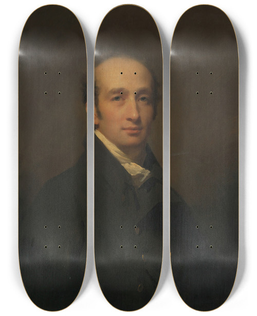 Triptych art skateboard deck of Sir Henry Raeburn Alexander Maconochie 17771861 Of Meadowbank by Sir Henry Raeburn (1756-1823)
