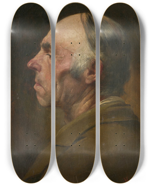 Triptych art skateboard deck of Alois Hauser The Swabian by Alois Hauser