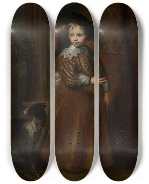 Triptych art skateboard deck of Follower Of Anthony Van Dyck Portrait Of William Ii Prince Of Orangenassau by Follower Of Anthony Van Dyck (1599-1641)