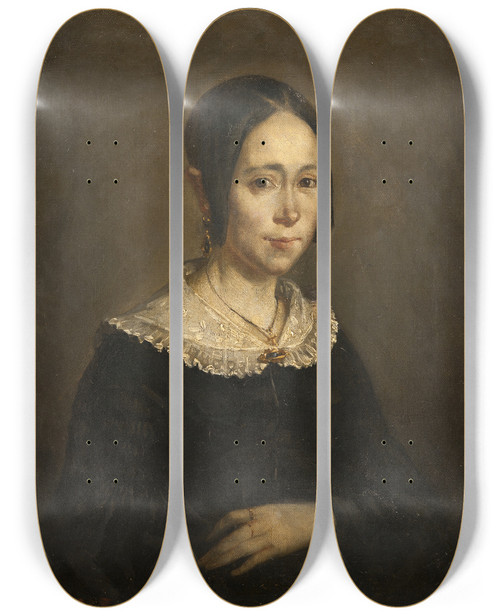 Triptych art skateboard deck of Jeanfranois Millet Madame Frigot by Jean-Franois Millet (1814-1875)