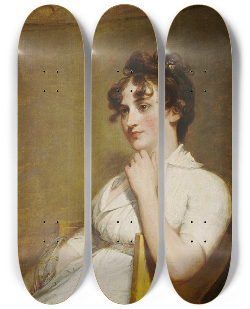 Triptych art skateboard deck of Gilbert Stuart Eleanor Parke Custis Lewis Mrs Lawrence Lewis by Gilbert Stuart (1755-1828)