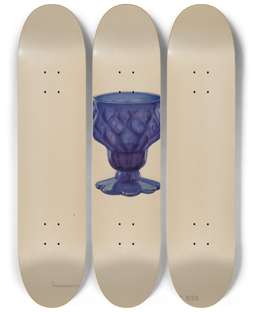 Triptych art skateboard deck of Janet Riza Salt Cellar_2 by Janet Riza (20-)