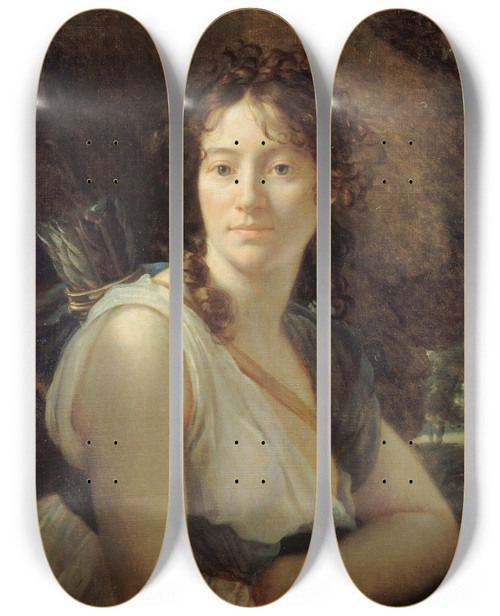 Triptych art skateboard deck of Franois Grard Portrait Of Mademoiselle Duchesnois 17771835 Member Of The Comdiefranaise In The Role Of Dido by Francois Gerard (1770-1837)