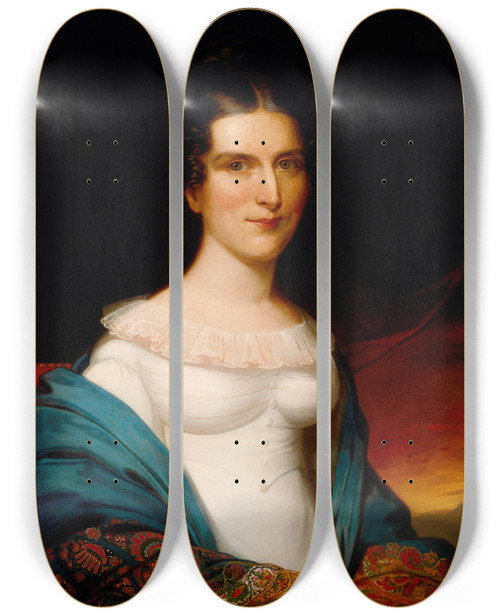 Triptych art skateboard deck of Jacob Eichholtz Jane Buchanan Lane by Jacob Eichholtz (1776-1842)
