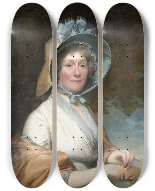 Triptych art skateboard deck of Gilbert Stuart Henrietta Marchant Liston Mrs Robert Liston by Gilbert Stuart (1755-1828)