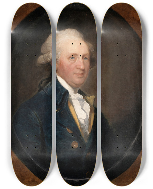 Triptych art skateboard deck of Gilbert Stuart John Beresford 17381805 Mp by Gilbert Stuart (1755-1828)