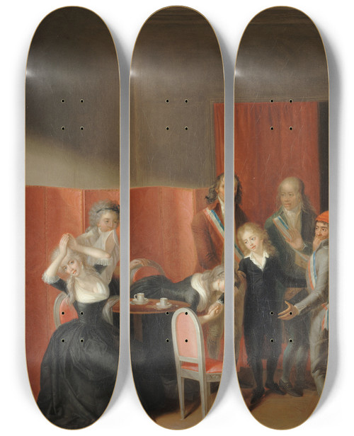 Triptych art skateboard deck of Jeanjacques Hauer Louis Xvii Spar De Sa Mre Le 3 Juillet 1793 by Jean-Jacques Hauer (1751-1829)