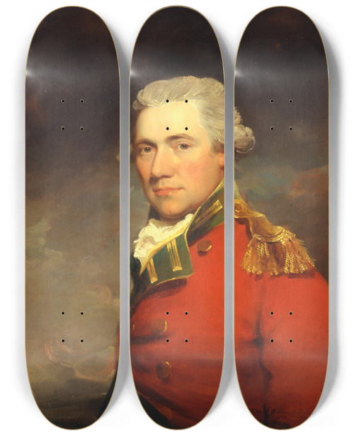 Triptych art skateboard deck of John Hoppner An Unknown British Officer Probably Of 11Th North Devonshire Regiment Of Foot C1800 by John Hoppner (1758-1810)