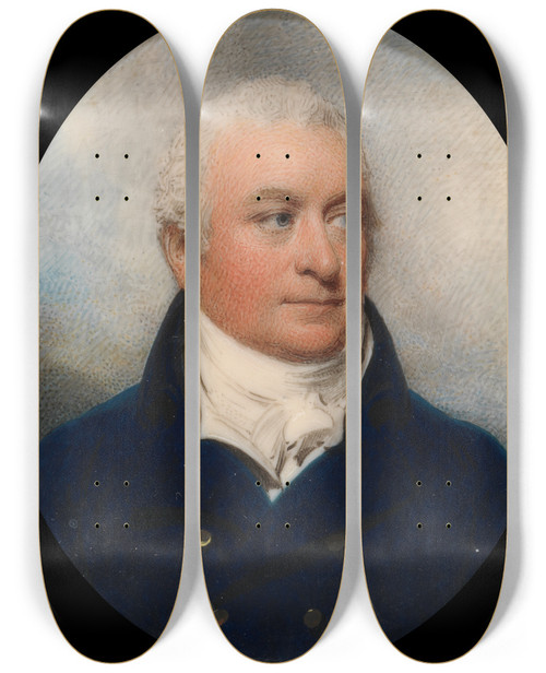 Triptych art skateboard deck of William Wood George Wolrige Of Garlinneck by William Wood (1768-1809)
