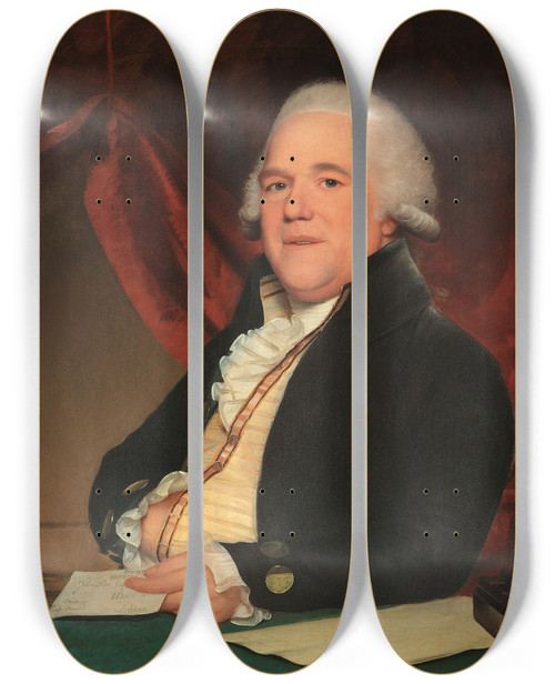 Triptych art skateboard deck of Lemuel Francis Abbott Portrait Of John Sims Esq Merchant Of London by Lemuel Francis Abbott (1760-1802)