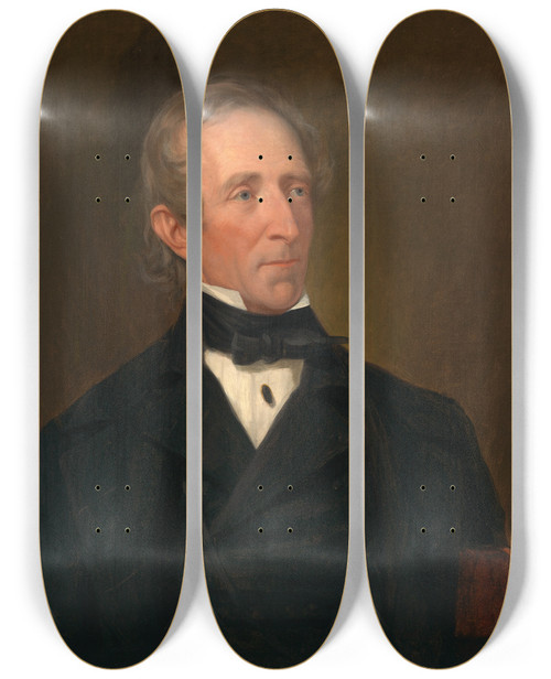 Triptych art skateboard deck of George Peter Alexander Healy John Tyler_2 by George Peter Alexander Healy (1813-1894)