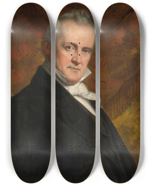 Triptych art skateboard deck of George Peter Alexander Healy James Buchanan_2 by George Peter Alexander Healy (1813-1894)