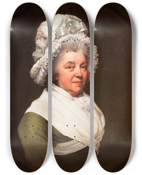 Triptych art skateboard deck of Joseph Wright Of Derby Portrait Of Mrs Anthony Greatorex by Joseph Wright Of Derby (1734-1797)