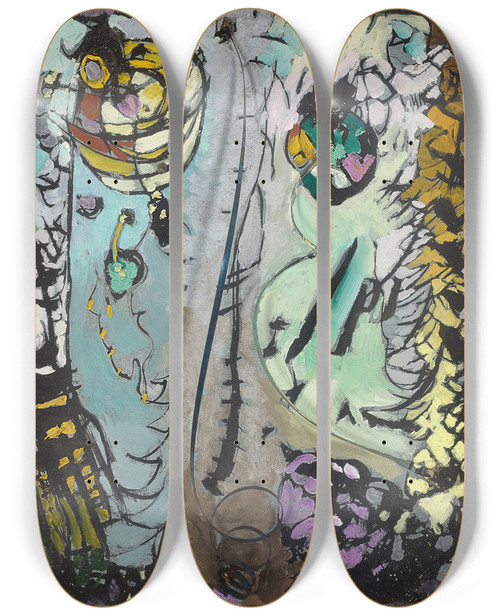 Triptych art skateboard deck of Arthur Dove George Gershwinrhapsody In Blue Part I by Arthur Dove (1880-1946)