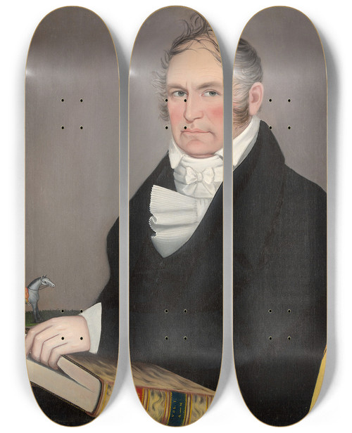 Triptych art skateboard deck of Ammi Phillips Cornelius Allerton by Ammi Phillips (1788-1865)