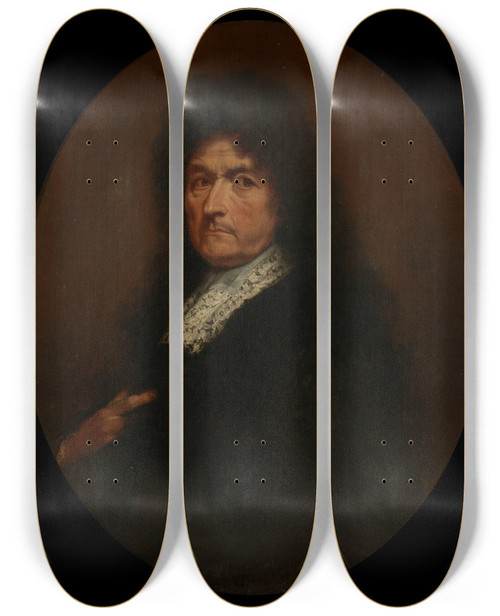 Triptych art skateboard deck of Peter Ykens Jan Baptist Greyns Dean Of The Guild Of St Luke And Of The Chamber Of Rhetoric De Olijftak by Peter Ykens (1648-1695)