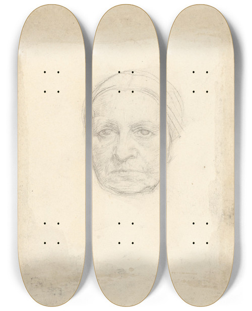 Triptych art skateboard deck of Jan Veth Portret Van Mevrouw Anna Cornelia Vethgiltay_1 by Jan Veth (1864-1925)