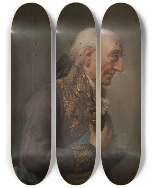 Triptych art skateboard deck of Marcello Bacciarelli Portrait Of Stanisaw Maachowski 17361809 Marshal Of The Seym_2 by Marcello Bacciarelli (1731-1818)