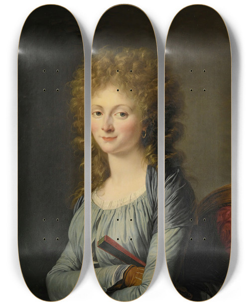 Triptych art skateboard deck of Adlade Labilleguiard Portrait Ofthe Duchesse Daiguillon 17701814 by Adlade Labille-Guiard (1749-1803) Triptych art skateboard deck of Adlade Labilleguiard Portrait Ofthe Duchesse Daiguillon 17701814 by Adlade Labille-Guiard (1749-1803)