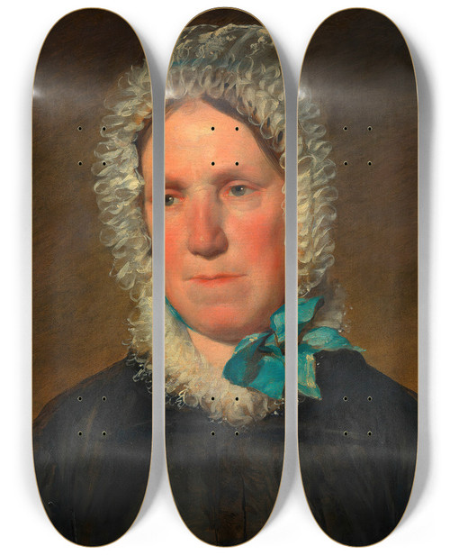 Triptych art skateboard deck of Friedrich Von Amerling Josepha Kaltenthaler Mit Spitzenhubchen Mutter Der 1 Frau Des Knstlers by Friedrich Von Amerling (1803-1887)