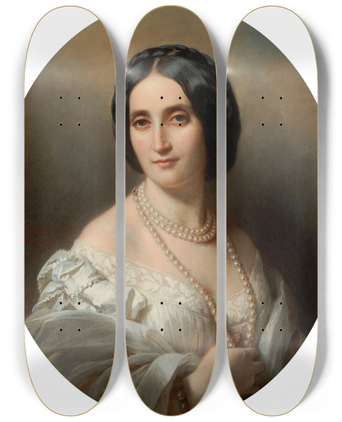 Triptych art skateboard deck of Franz Xaver Winterhalter Eugenie Viscountess Esher Ne Mayer 18141904 by Franz Xaver Winterhalter (1805-1873)