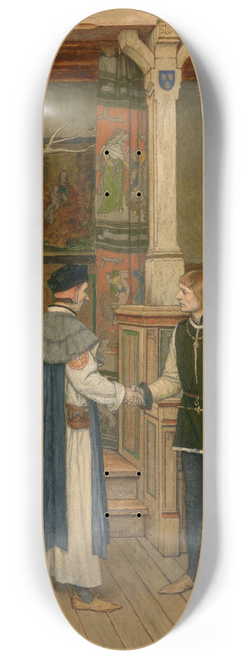 Albert Frans Lieven De Vriendt - The Magistrates Visit the Workshop of Jan van Eyck 8.25 inch art skate deck