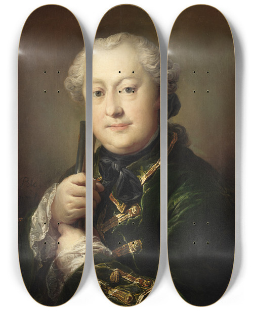 Triptych art skateboard deck of Carl Gustaf Pilo Carl Alexander Von Ungernsternberg by Carl Gustaf Pilo (1711-1793)
