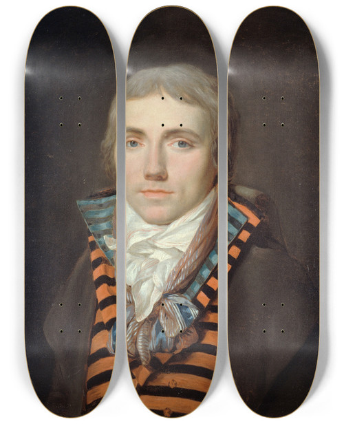Triptych art skateboard deck of Louis Landry Portrait De Jeanlouis Laya 17611833 Auteur Dramatique by Louis Landry (18-)