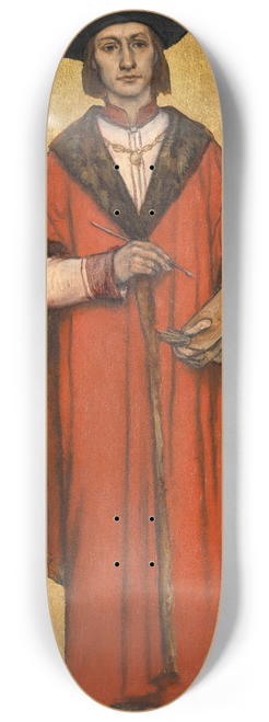 Albert Frans Lieven De Vriendt - The Painter Jan van Eyck 8.25 inch art skate deck