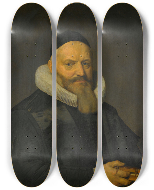 Triptych art skateboard deck of David Bailly Portrait Of Anthony De Wale 15731639 Professor Of Theology At The University In Leiden by David Bailly (1584-1657)