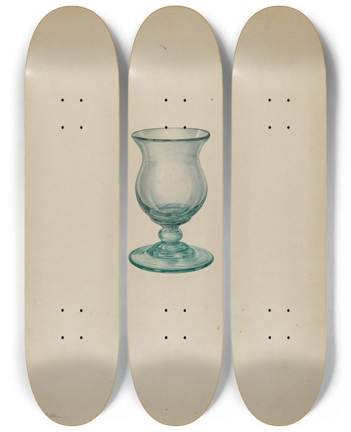 Triptych art skateboard deck of Giacinto Capelli Blown Glass by Giacinto Capelli (20-)
