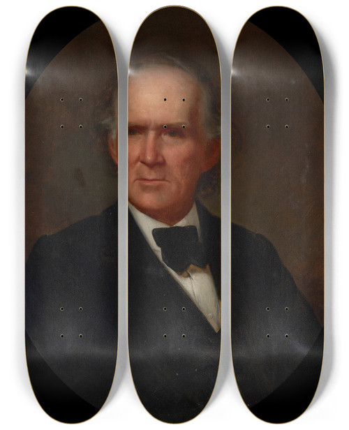Triptych art skateboard deck of William R Freeman Portrait Of Jacob Cox by William R Freeman (1820-1906)